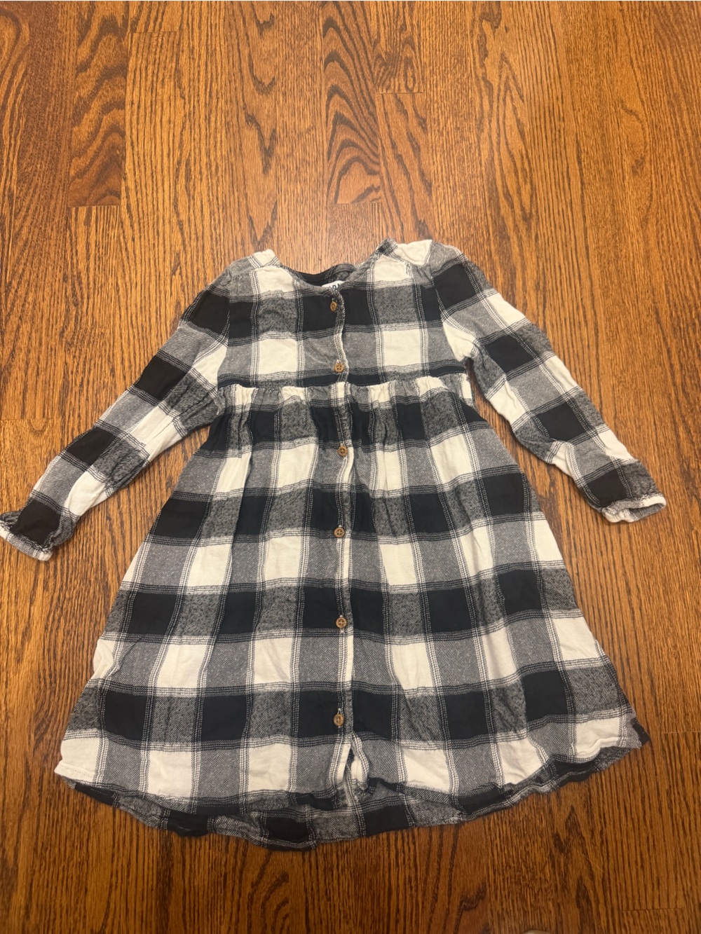 Old Navy Black and White Plaid Button-Front Dress